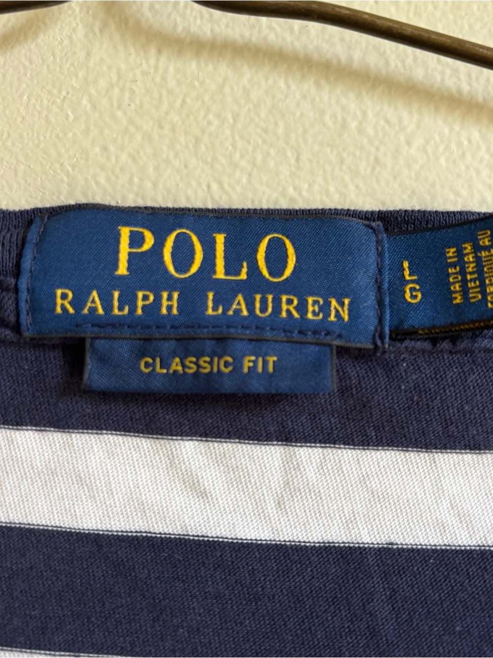 Ralph Lauren Navy and White Striped Short-Sleeve Pocket Tee - Picture 2 of 5